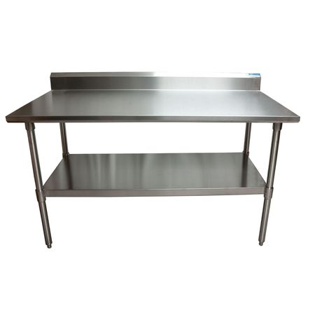 Bk Resources Work Table 16/304 Stainless Steel W/Galvanized Shelf 5"Riser 60"Wx30"D CTTR5-6030